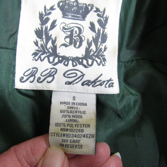 BB DAKOTA Y2K Plaid S Coat Dress Grunge Academia Preppy Green Hilda Tartan - Picture 11 of 13